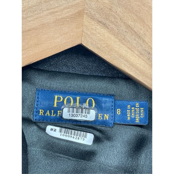 Polo Ralph Lauren Blazer Jacket Double Breasted Women Size‎ 8 Gray Cotton Blend - Picture 2 of 11